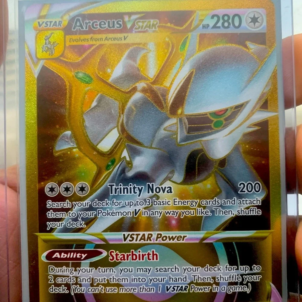 Toys | Golden Arceus V Star Pokmon Card With Regular Arceus V Star |  Poshmark